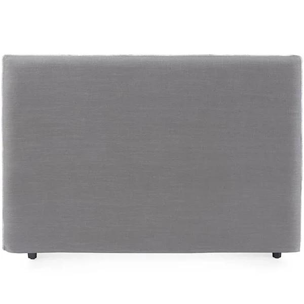 Juno Bedhead with Overlocked Slipcover King Size Wolf Grey with White Stitching