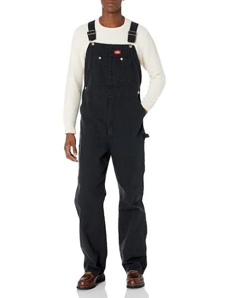 Dickies DB100 Bib Overalls - Rinsed Black, 38