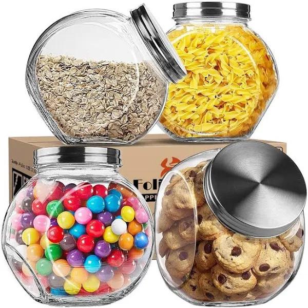 16 x Glass Cookie Jar 1600ml | Airtight Food Storage Jar Biscuit Candy Cake - AfterPay & zipPay Available