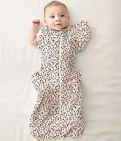 Love to Dream Designer Collection Swaddle Up Original Transition Bag 1.0 TOG Medium Beige with Black Spots Bedtime