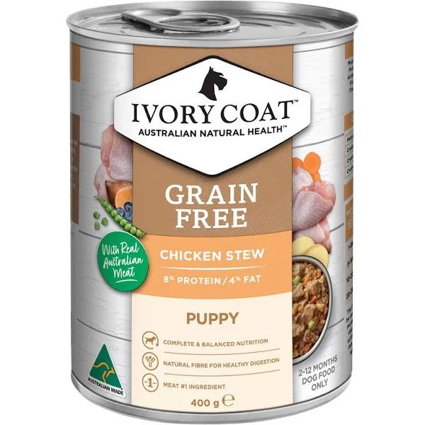 Ivory Coat Puppy Grain Free Chicken Stew Dog Food 12x400g