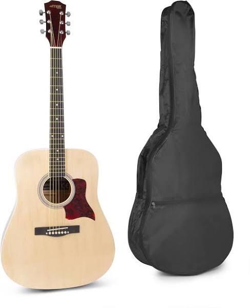 Max SOLOJAM Natural Western Steel String Acoustic Guitar Pack