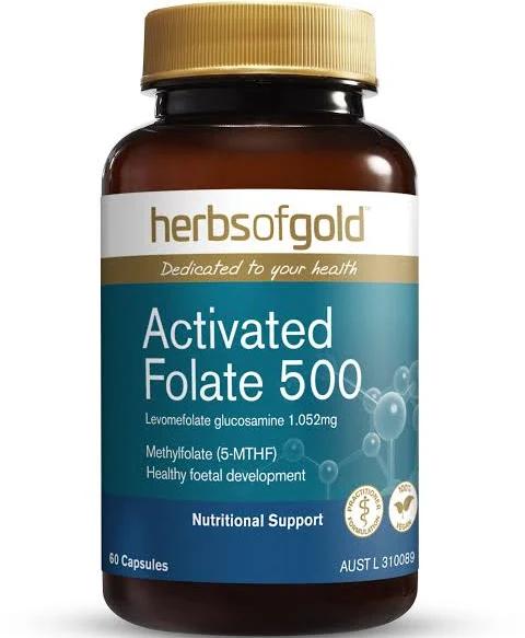 Herbs of Gold - Activated Folate 500 - 60 Capsules