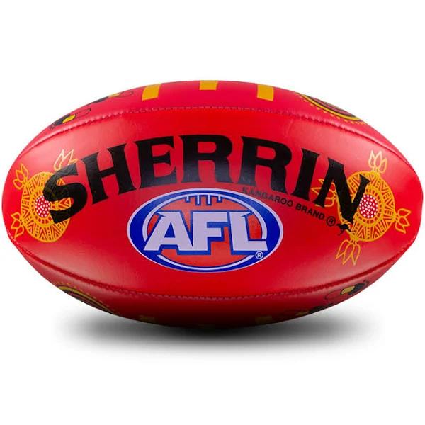 Sherrin Official AFL 2022 SDNR Super Soft Touch Indigenous Football Size 3 Red