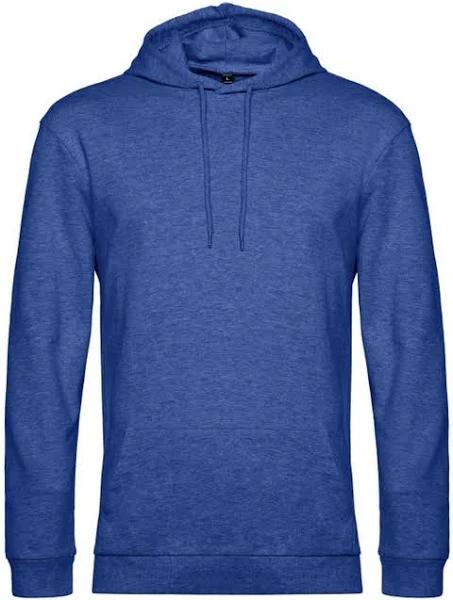 B&C Mens Hoodie Royal Blue Heather XS Cotton Polyester Mens Hoodie