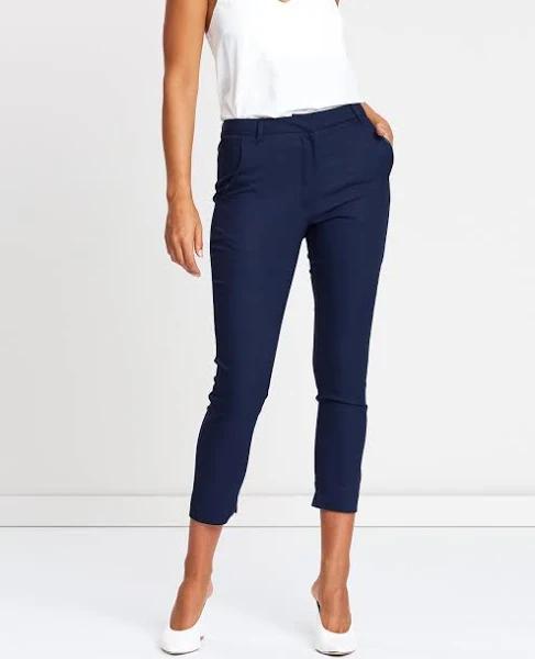 Atmos&Here - Women's Navy Tapered Pants - Victoria Pants - Size 10 at The Iconic