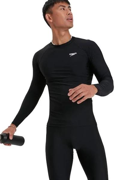 Speedo Mens Long Sleeve Rash Top Black