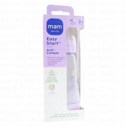 MAM Easy Start Baby Bottle 260 ml 2 Months and + Flow 2 - Colour: Lilac