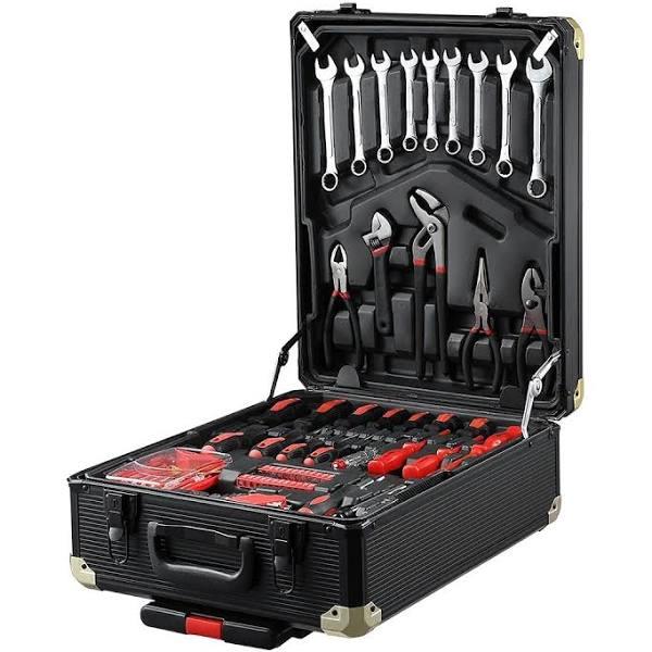 960 Piece Tool Kit Trolley Case 4 Tier Organiser Home Repair Storage Toolbox Set Black