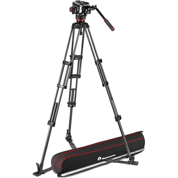 Manfrotto 504X Fluid Head With Carbon Fiber Twin Leg Video Tripod Kit (w.Ground Spreader)