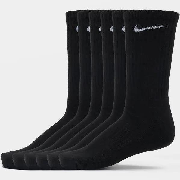 Nike Everyday Cushion Crew Socks Black (6 Pairs) - XL