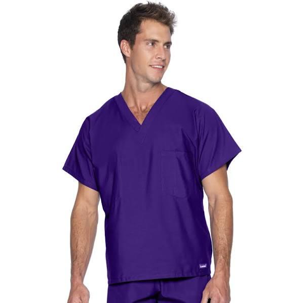 Landau 7502 Unisex Scrub V-Neck Top - Grape, 5XL