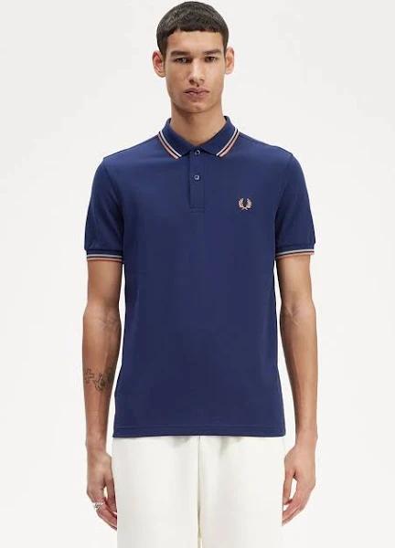 Fred Perry Twin Tipped Polo Shirt in Dark Blue