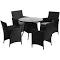 Livsip 5 Pcs Outdoor Dining Set Table & Chairs Patio Furniture Lounge Setting