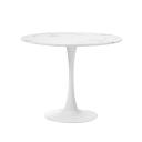 Oikiture 90cm Dining Table Kitchen Marble White