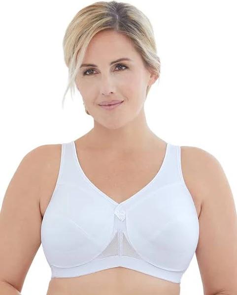 Glamorise Magiclift Active Support Wire-Free Bra - White 18D 1005 Plus Size Bra - AfterPay Available