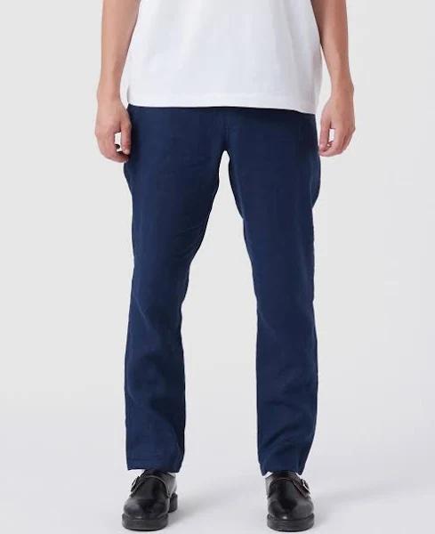 Something Good Workshop - Men's Navy Pants - Linen Side Tab Chino - Size 36 at The Iconic