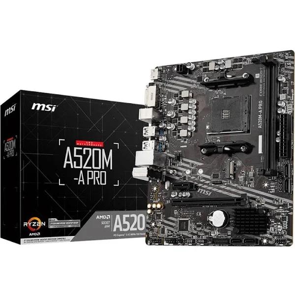 MSI AMD A520M-A Pro Micro ATX AM4 Motherboard