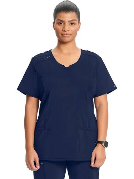 Cherokee Infinity Scrubs Round Neck Scrub Top - S - Navy