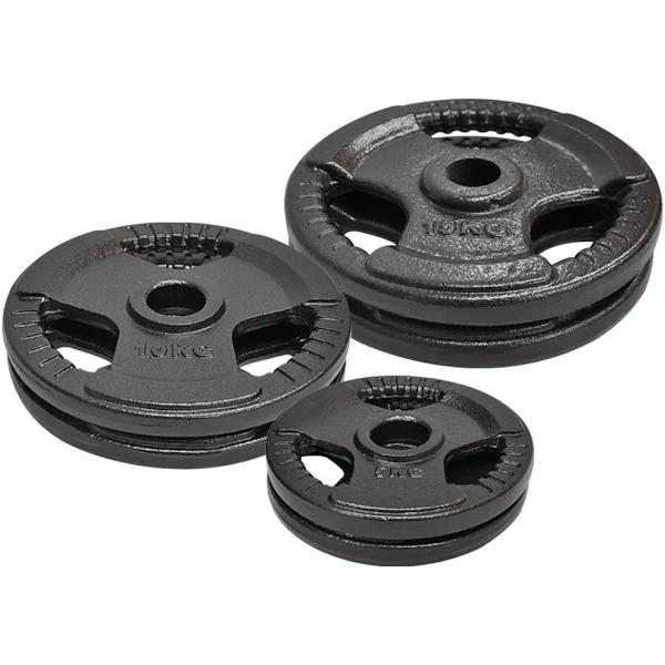 Total 60kg Olympic Cast Iron Weight Plates - 5kg x 2+ 10kg x 2+ 15kg x 2