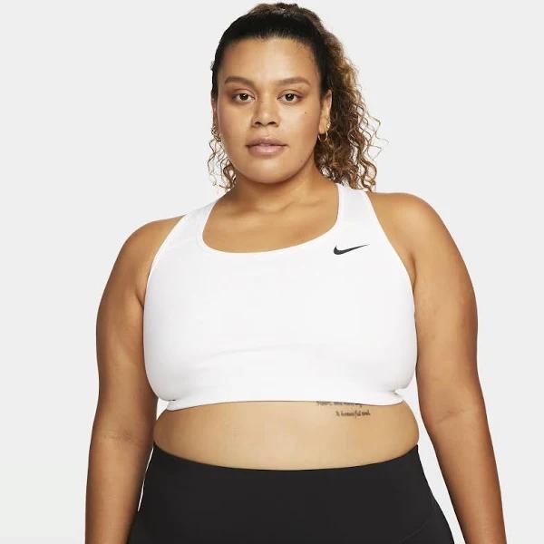 Nike Swoosh Women's Medium-Support Non-Padded Sports Bra - 1 - 50% Recycled Polyester - White