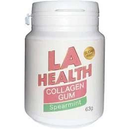 La Health Collagen Chewing Gum Sugar Free Spearmint Bottle 63g