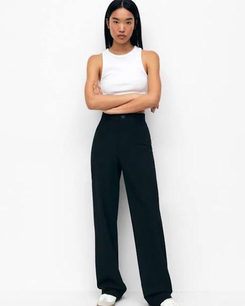 Pull&Bear - Women's Black Dress Pants - Smart Straight-Leg Trousers - Size One Size, 34 at The Iconic