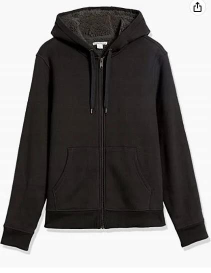 Amazon Essentials Women's Sherpa-Lined Fleece Full-Zip Hooded Jacket (Available in Plus Size)