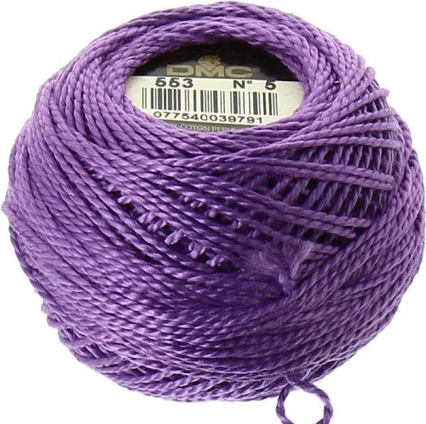 DMC Perle 5 Cotton #553 Violet 10g Ball 45m - Violet - 553, Violet