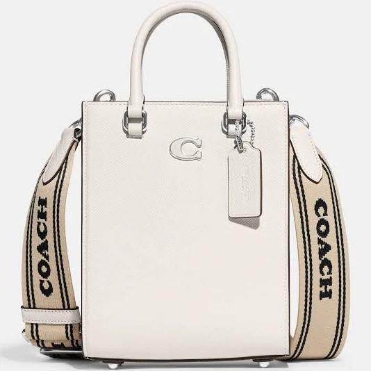 Coach Tote 16 Cross-Grain Leather Bag White