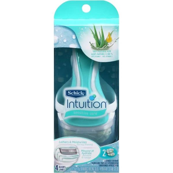 Schick, Intuition, Sensitive Care, Organic Aloe, 1 Razor, 2 Cartridges