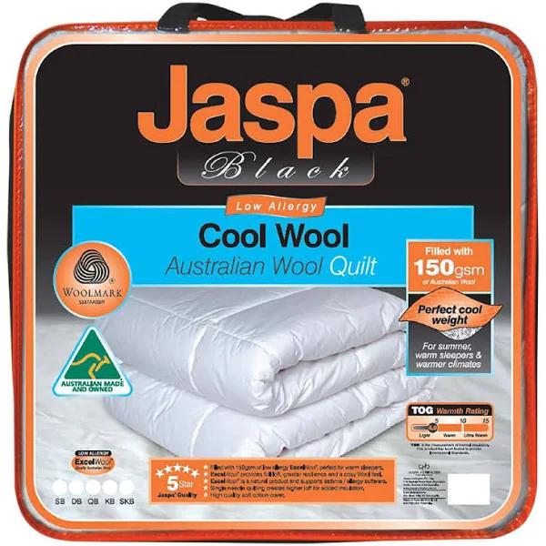 Jaspa Black Cool Wool Quilt