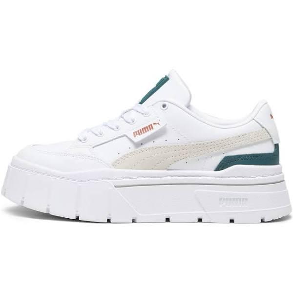 Mayze Stack Women's Sneakers in White/Malachite, Size 6.5 by Puma