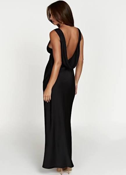 Nadia Maxi Satin Dress with Back Cowl | Black | MESHKI Maxi Dresses | Size XL | in Multiple Sizes & Styles | AfterPay Available