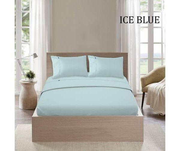 Ramesses Bamboo Embossed Thermal Sheet Set 2000TC Single Ice Blue