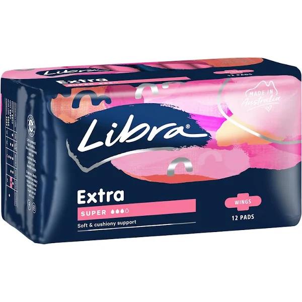 Libra 12 Pack Extra Super Pads with Wings