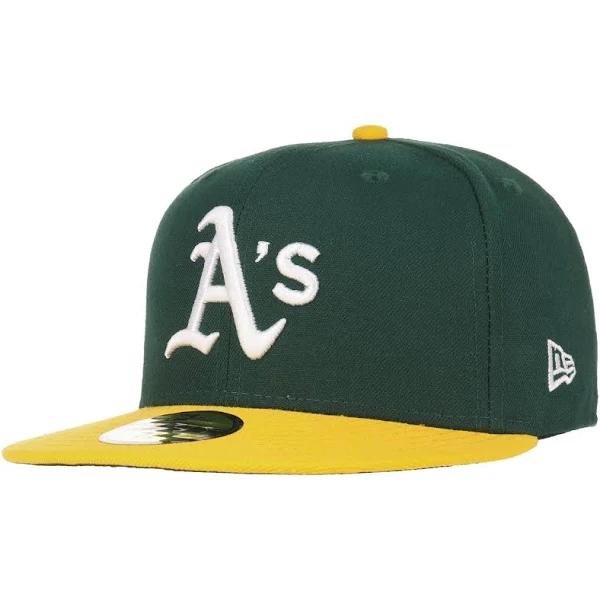 New Era 59Fifty Oakland Athletics Baseball Cap - MLB On Field AC Perf - Green-Yellow