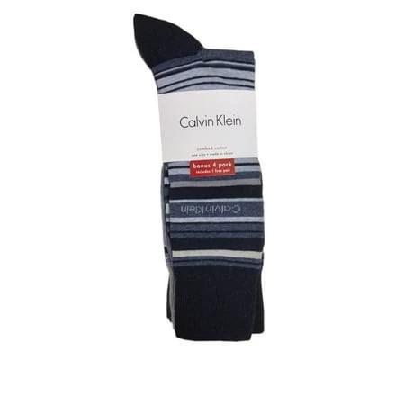 Calvin Klein - 4 Pack Multi Stripe Dress Socks - One Size