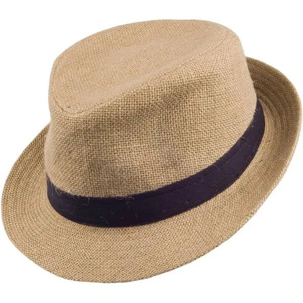 Jaxon & James - Beige Trilby Hat - Jute Tan Trilby @ Hatstore