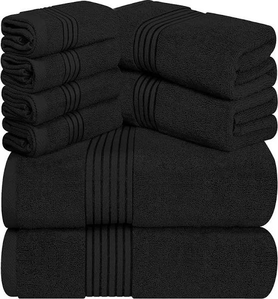 Utopia Towels - 600 GSM 8-piece Premium Towel Set, 2 Bath Towels, 2 Hand Towels and 4 Washcloths -100% Ring Spun Cotton - Machine Washable, Super