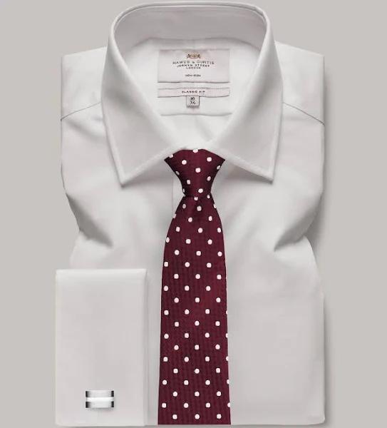 Hawes & Curtis Non-Iron White Twill Classic Shirt - Double Cuff