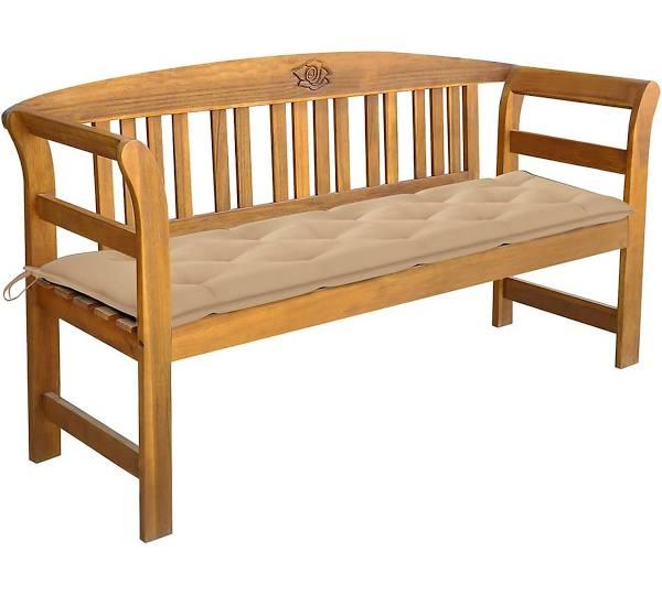 vidaXL Garden Bench with Cushion 157 cm Solid Acacia Wood