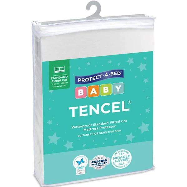 Protect A Bed Tencel Waterproof Standard Fitted Cot Mattress Protector