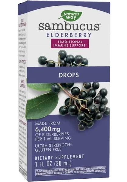 Nature's Way Sambucus Drops Ultra-Strength Elderberry Liquid, 1 Fluid Ounce