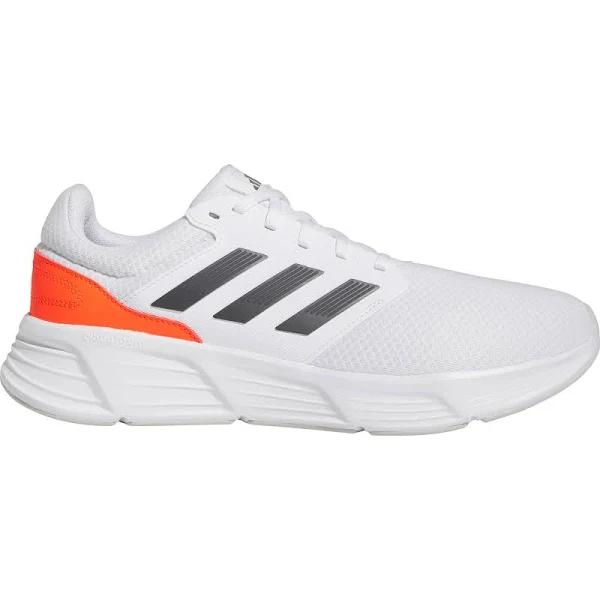 adidas-Galaxy 6 Shoes-Men-Cloud White / Grey Five / Solar Red-9