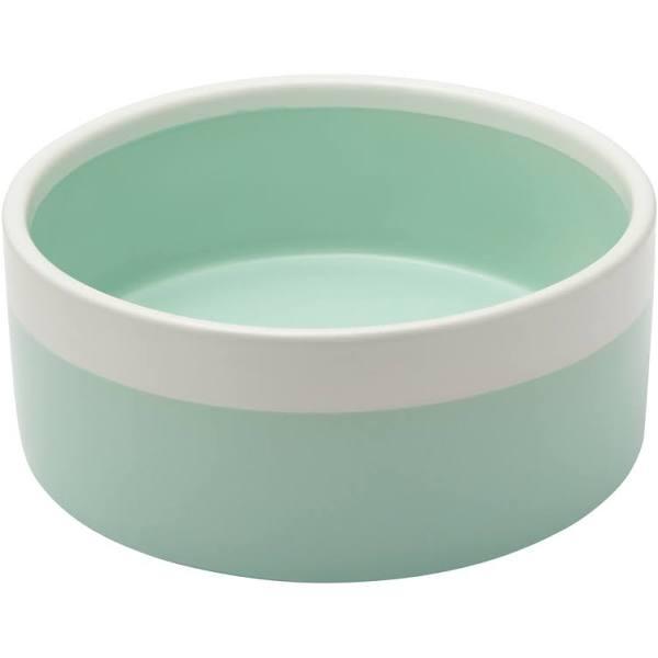 Buddy & Belle Mint/White Round Ceramic Bowl - Small