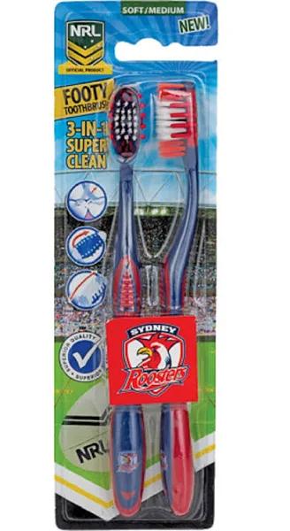 NRL Toothbrush Sydney Roosters 2 Pack