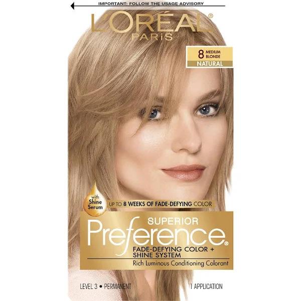 L'Oreal Paris Preference Permanent Hair Color, Medium Blonde 8