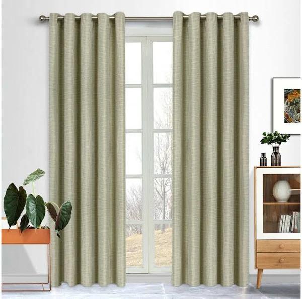 Curtain Wonderland Bamboo Eyelet Blockout Curtain Single 220cm or 250cm Drop