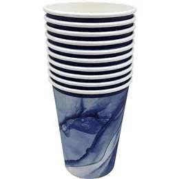 Armada Paper Cups Blue Watercolour 10 Pack